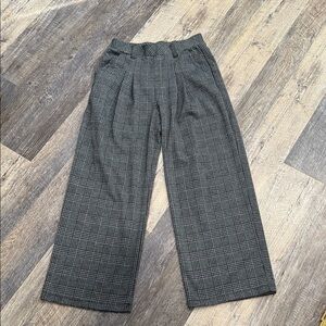 HALARA Black and Gray Plaid Pants